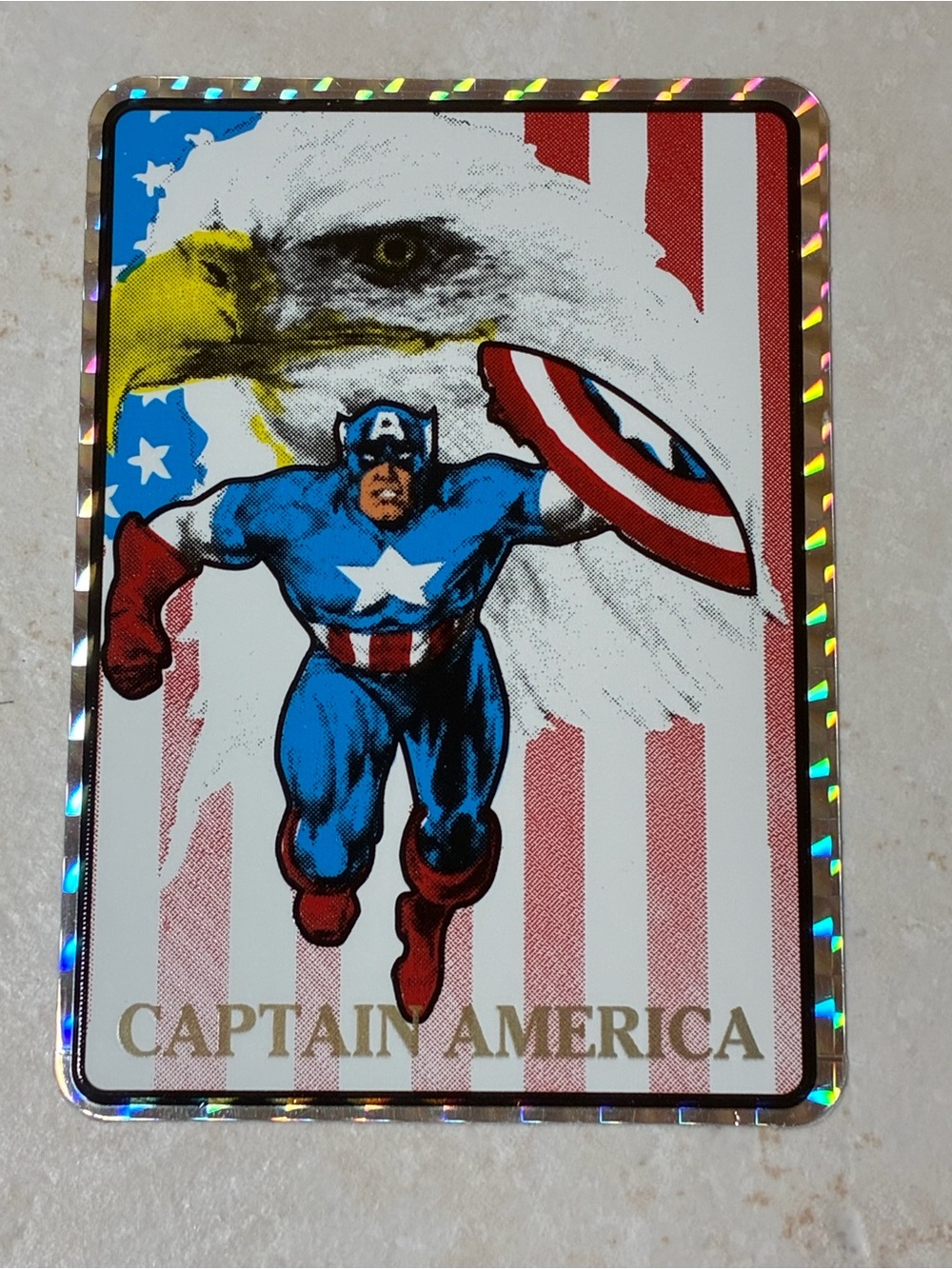 Captain America Eagle Prism Vending Machine Sticker